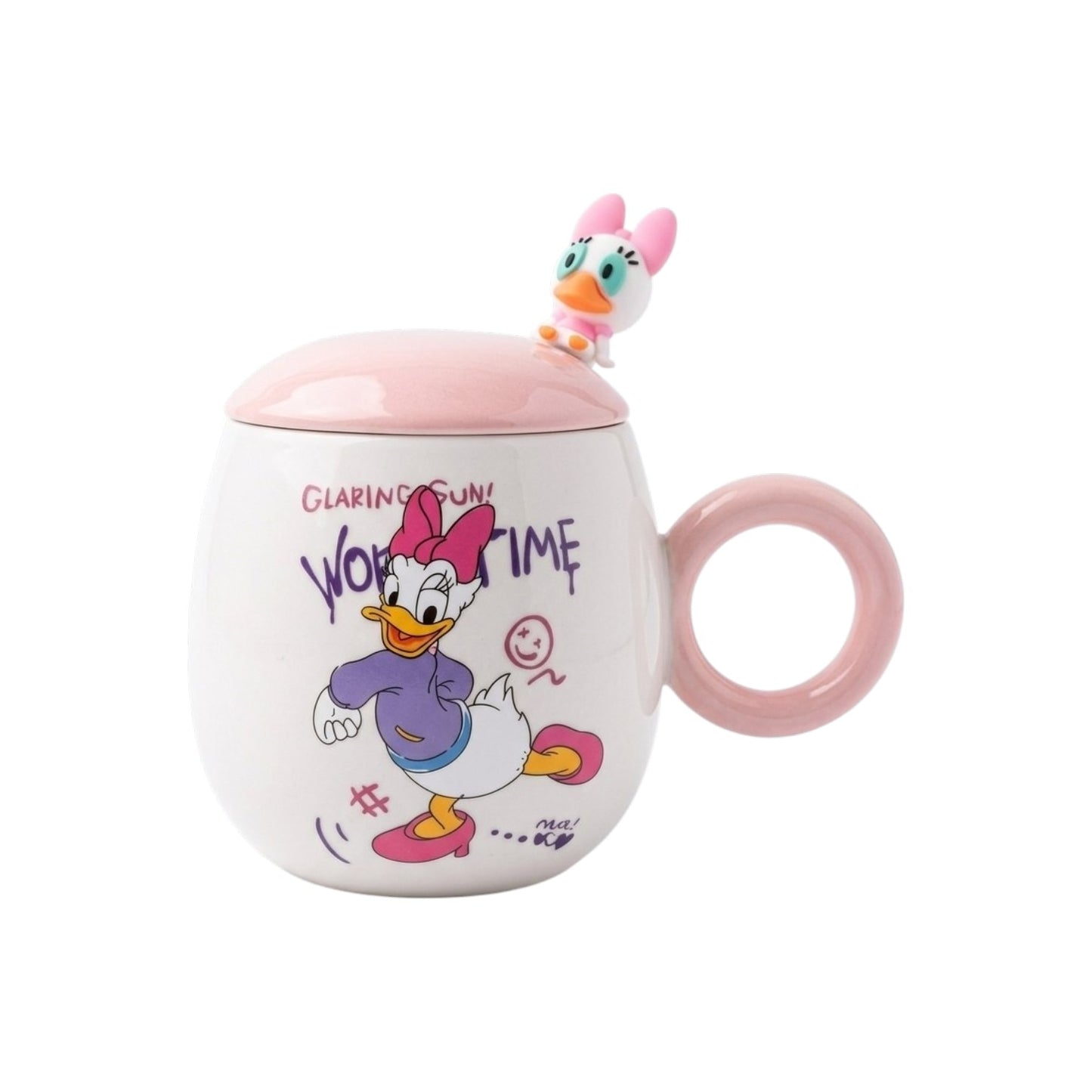 Daisy Duck cup with lid and spoon