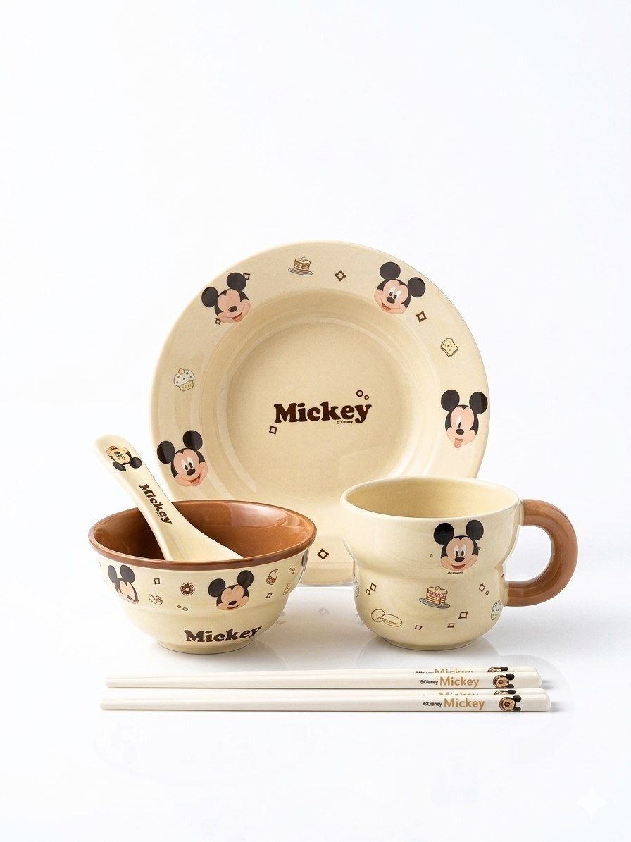 Set Of 5pcs Brown Mickey Mouse