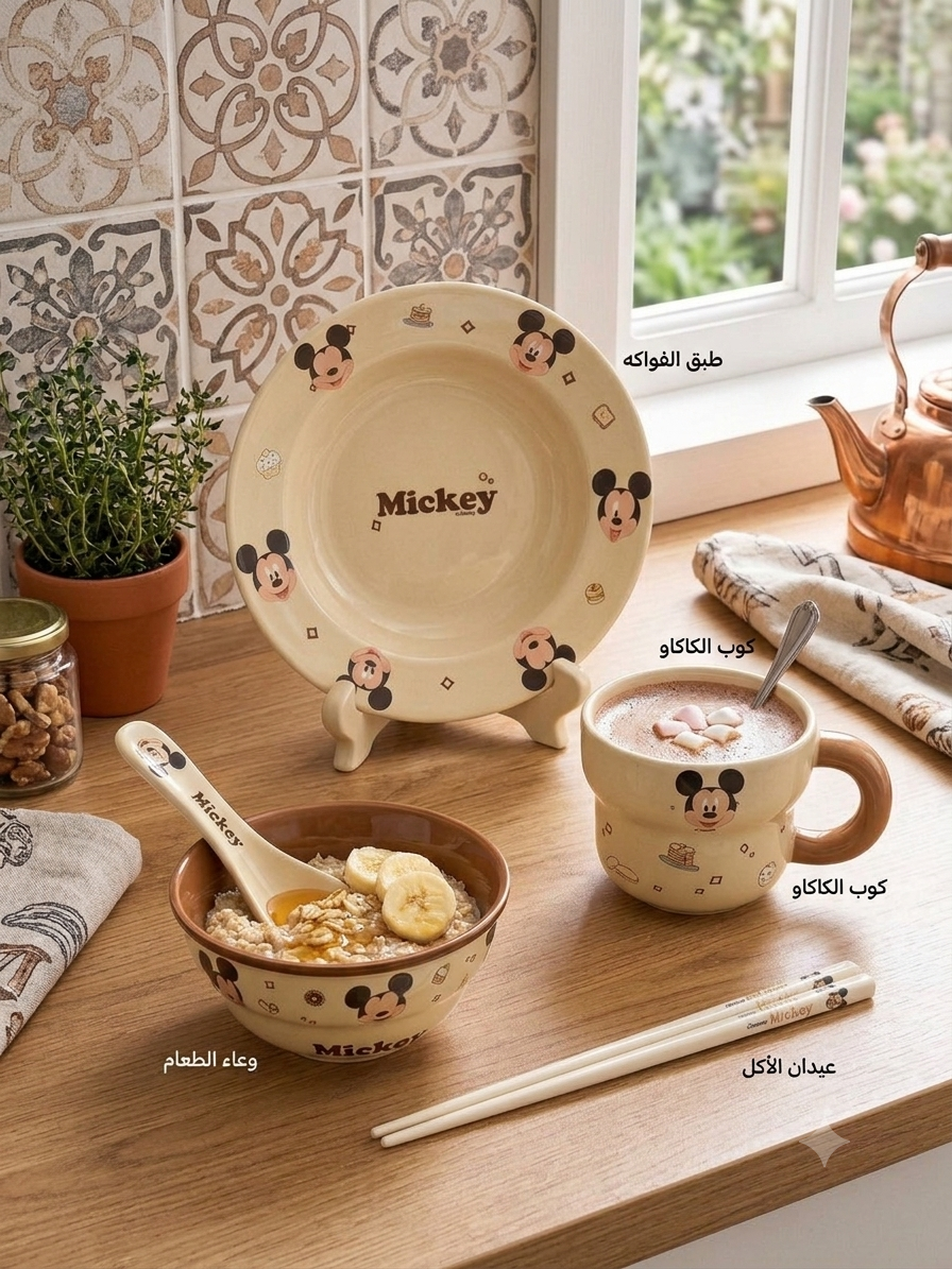 Set Of 5pcs Brown Mickey Mouse