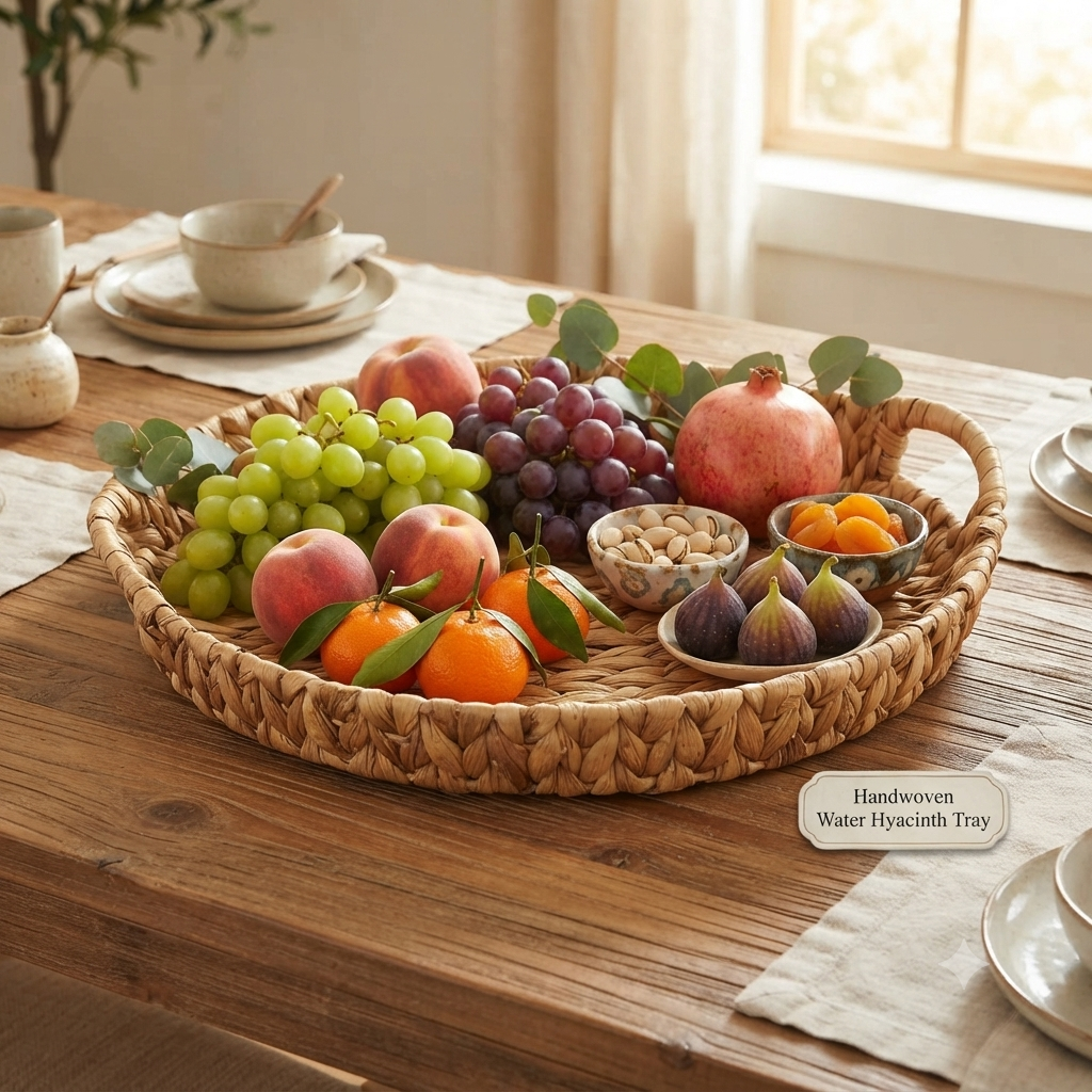 Round wicker basket, 30 cm