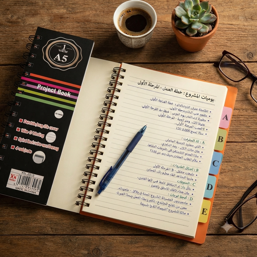Orange spiral notebook