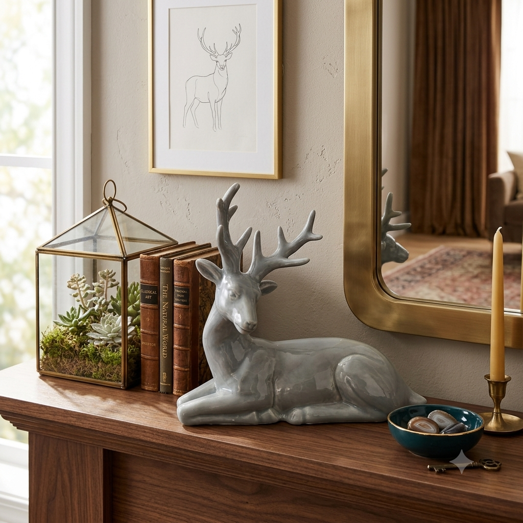 Seated bisque gazelle