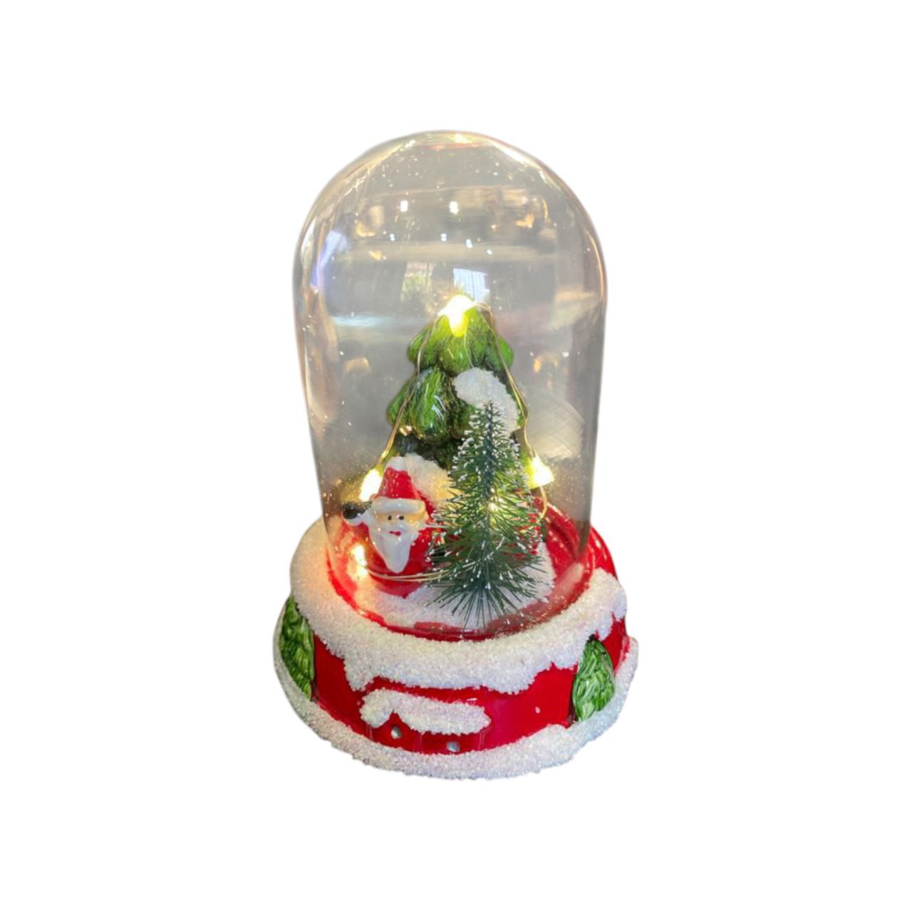 Fall Snow Globe Lantern - Snow Scene Tabletop Tree in Glass Dome