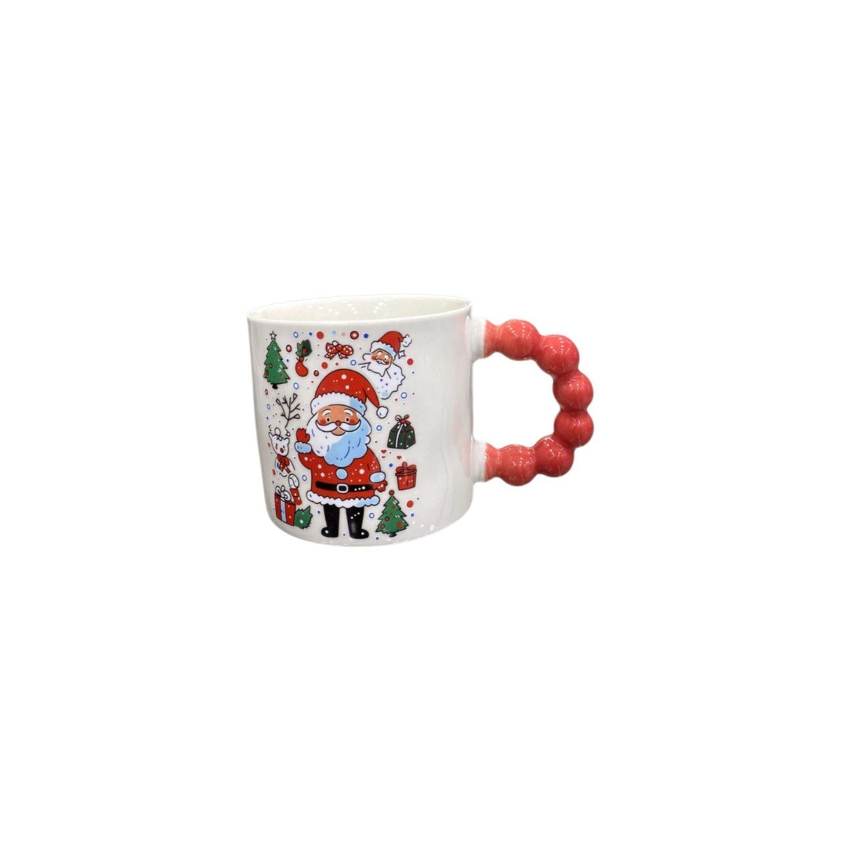 Christmas mug with a round handle