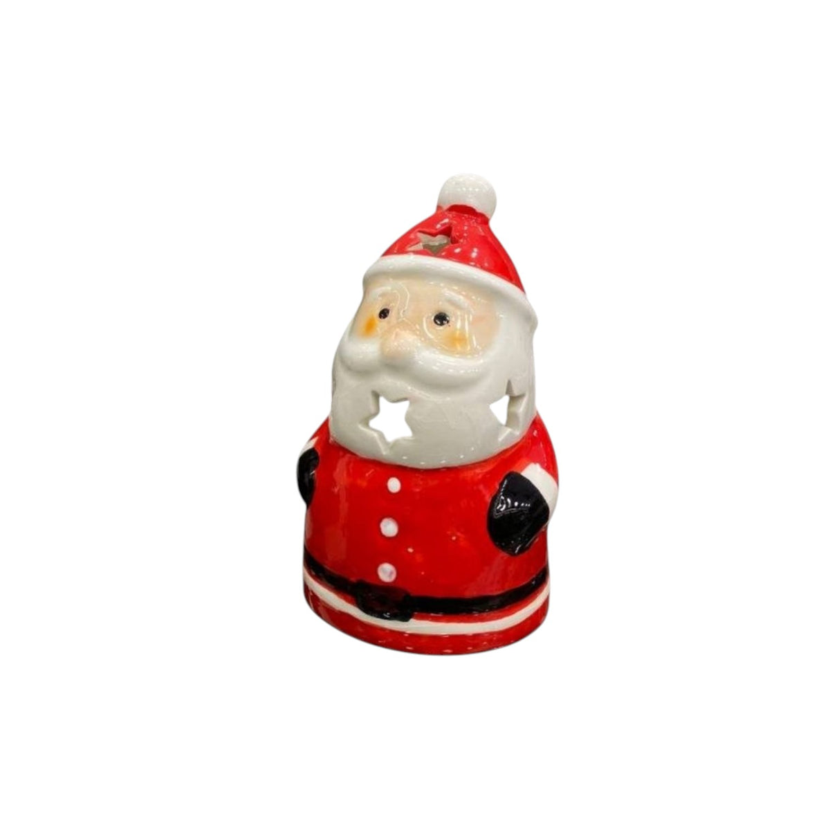 Ceramic Santa candle holder statue