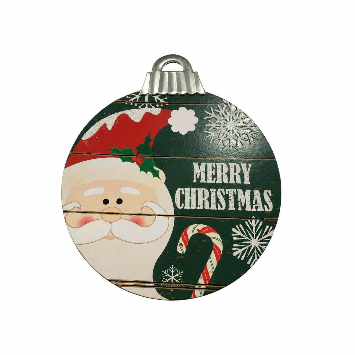 Round wooden Christmas sign