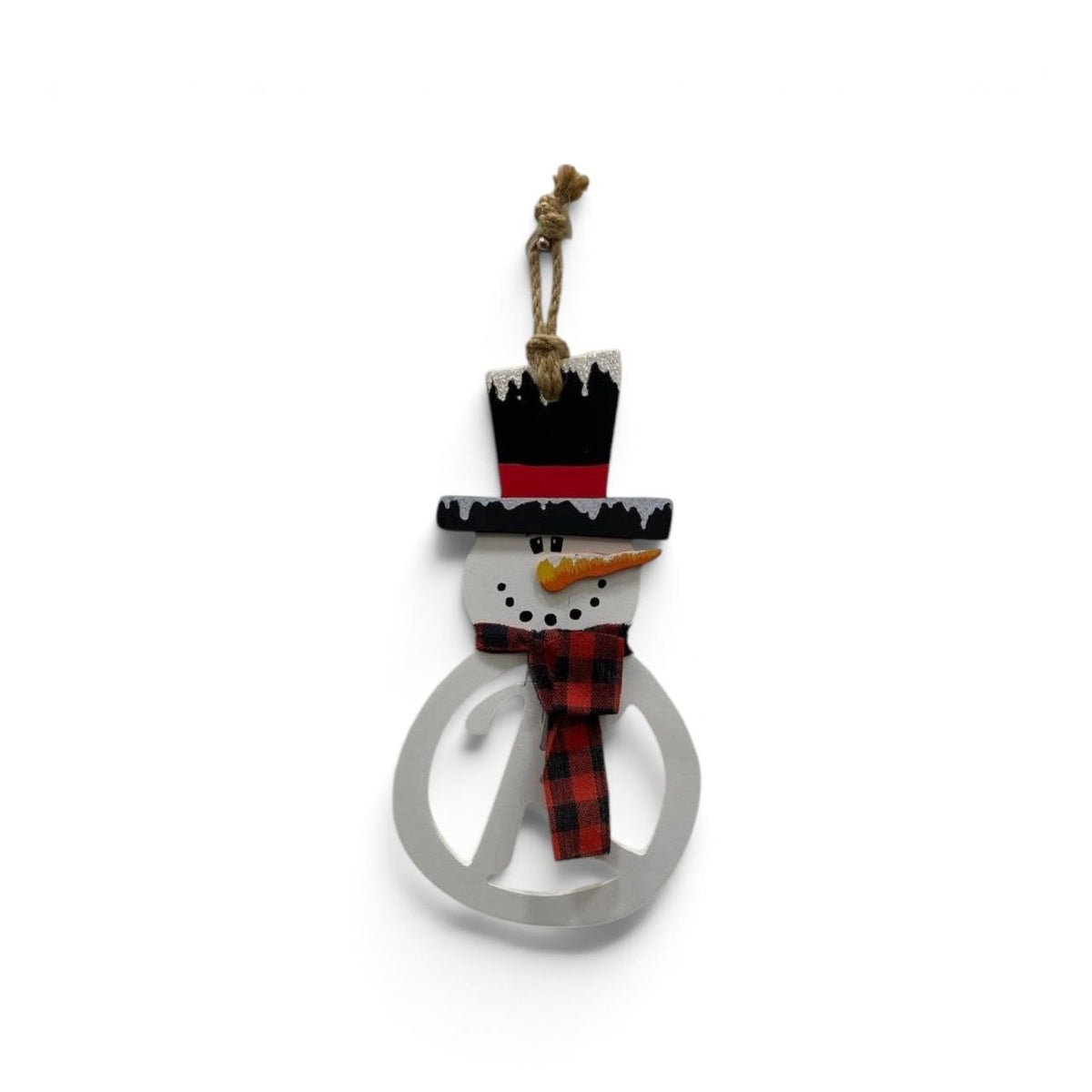 Wooden snowman figure