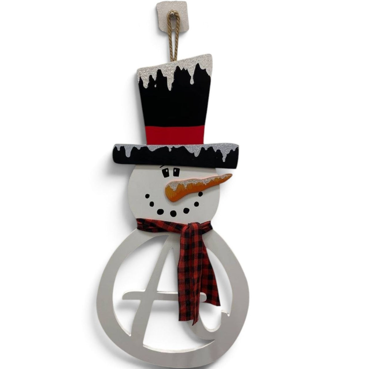 Wooden snowman figure