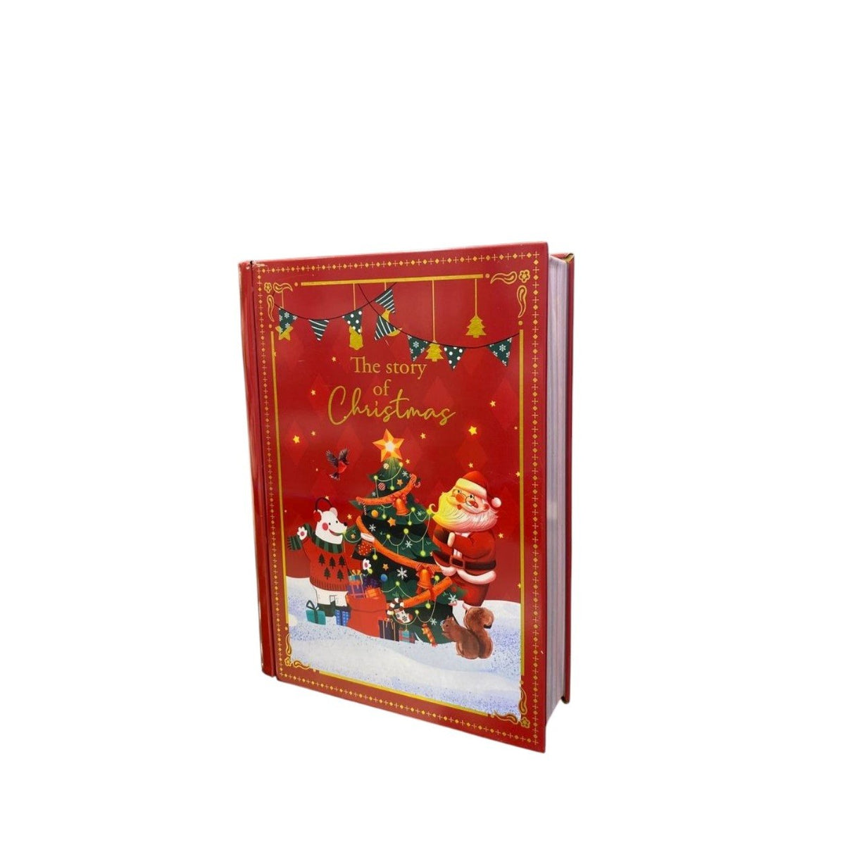 Christmas Book-Shaped Metal Tin