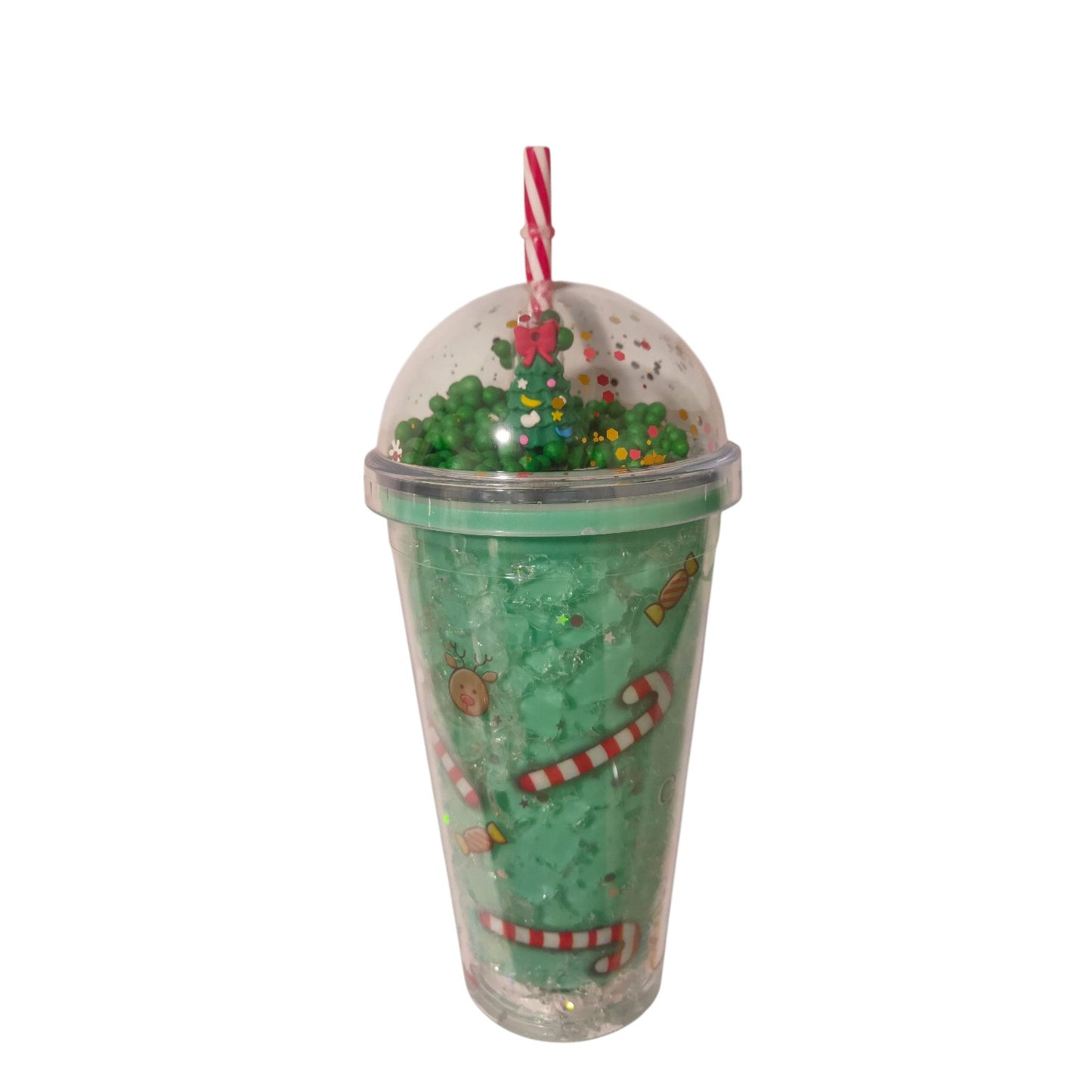 Acrylic mug with straw