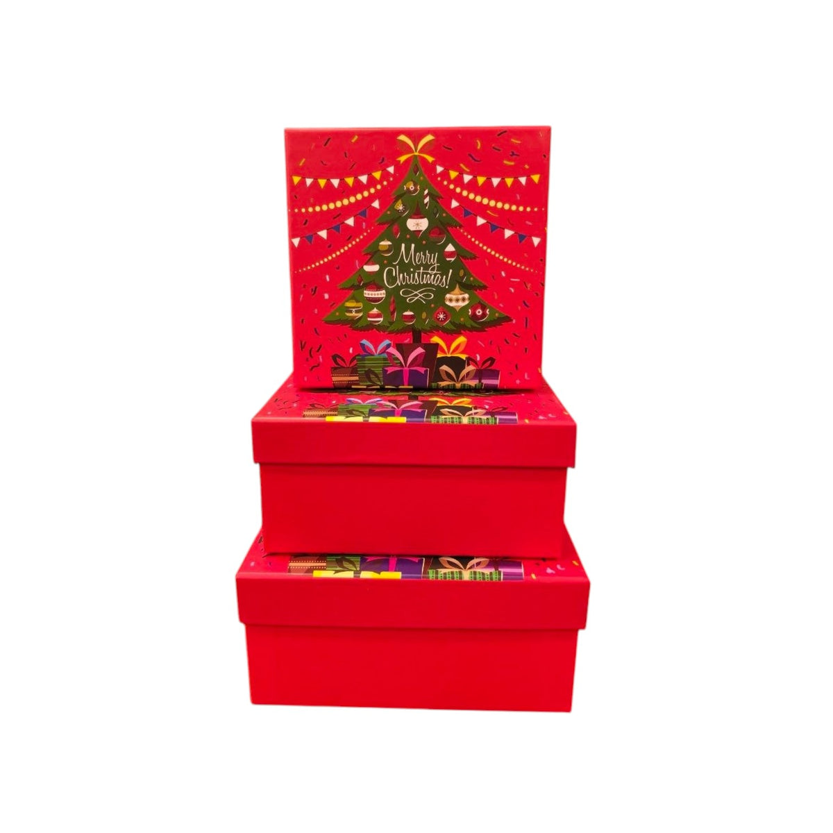 Set of cardboard Christmas boxes