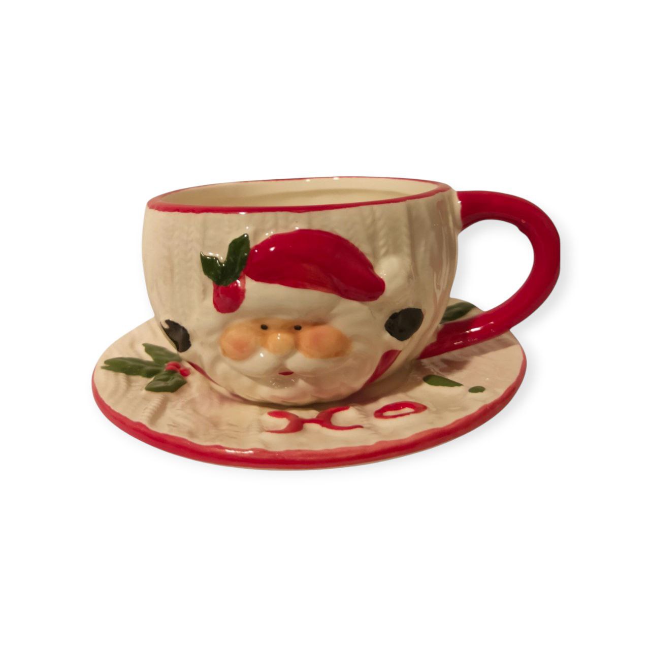White Santa mug