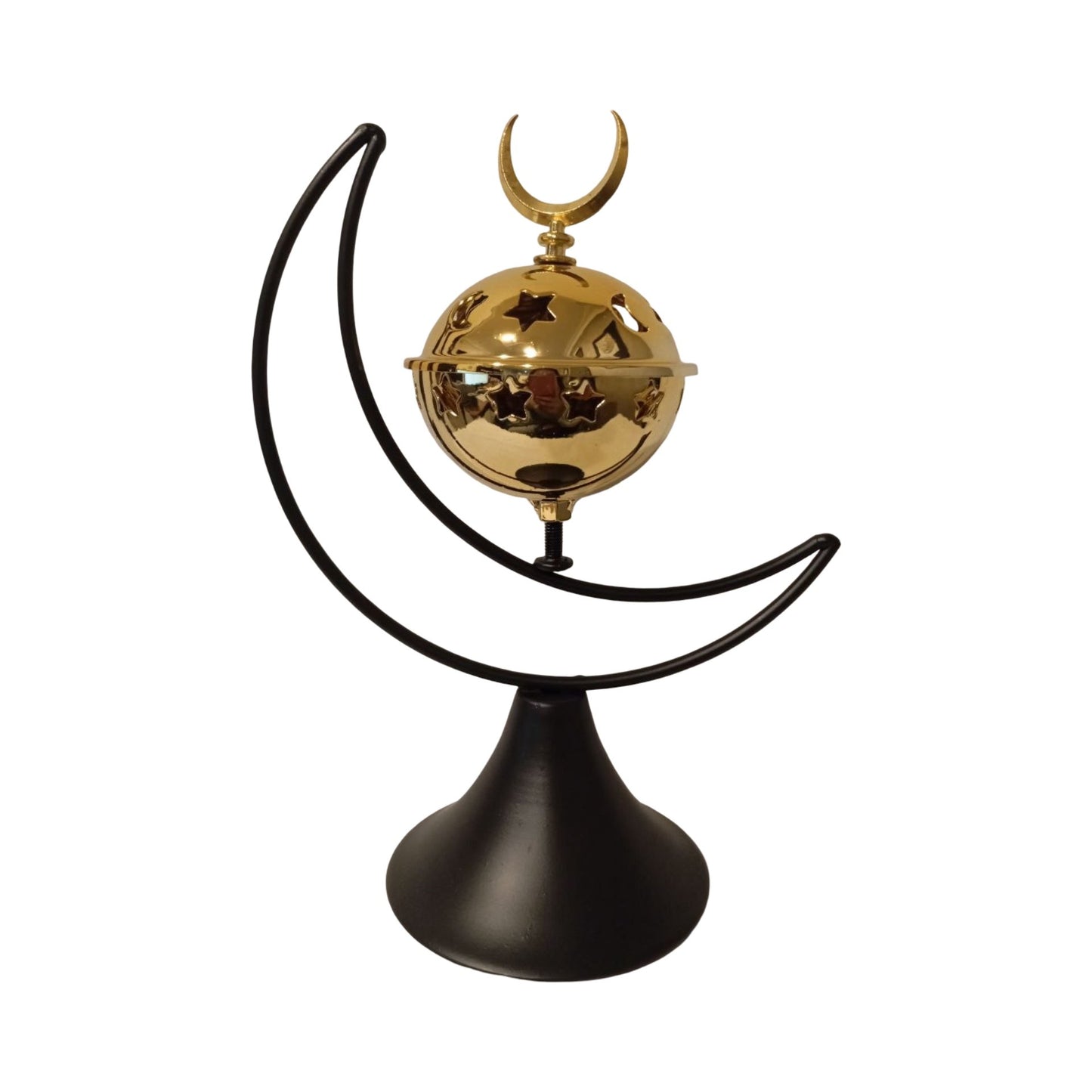 Black and gold crescent incense burner