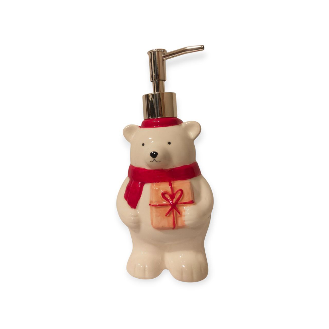 Christmas teddy bear ceramic soap dispenser