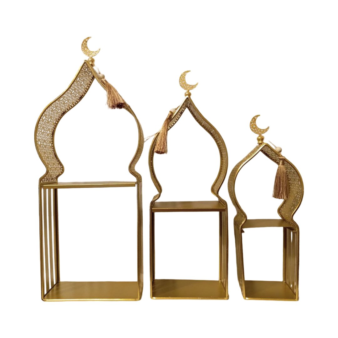 3-piece gold minaret stand set
