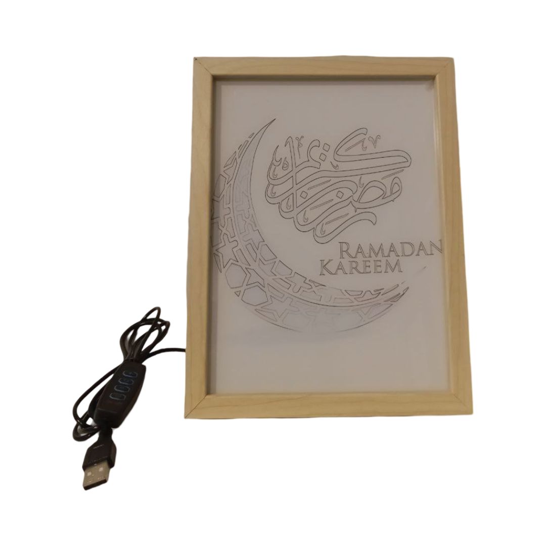 Illuminated glass frame