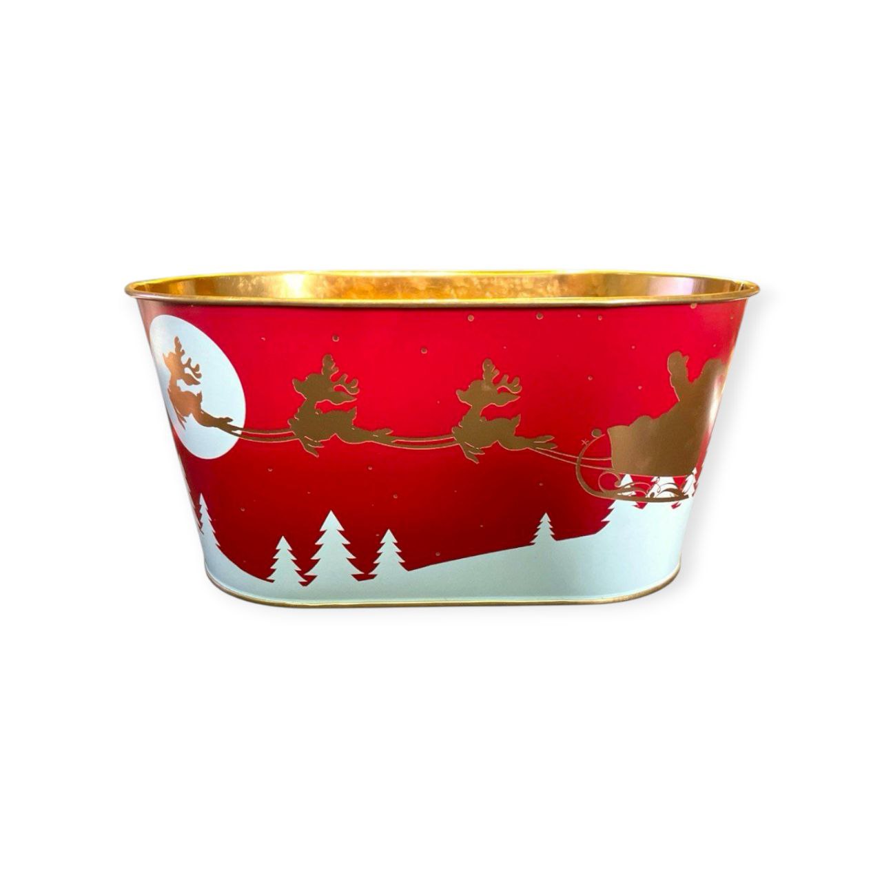 Large Christmas metal bucket