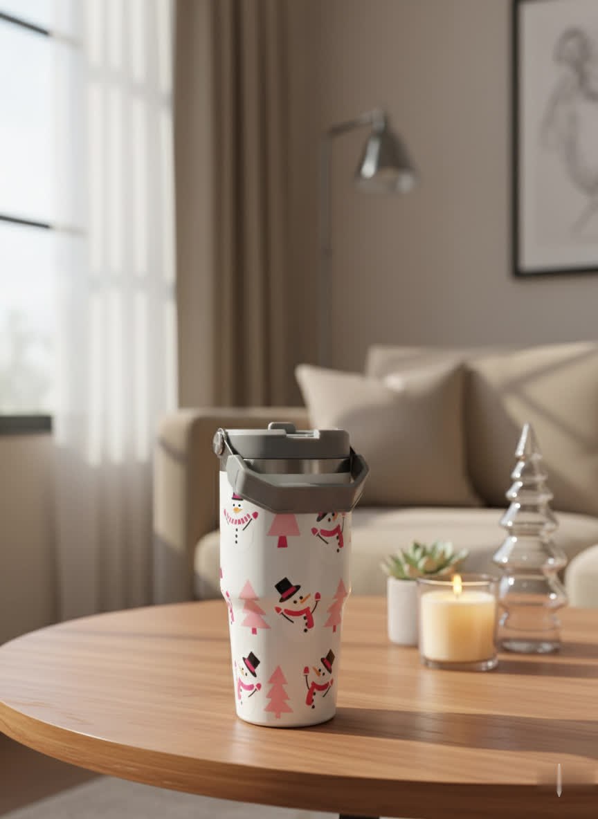 Stainless steel mug with handle