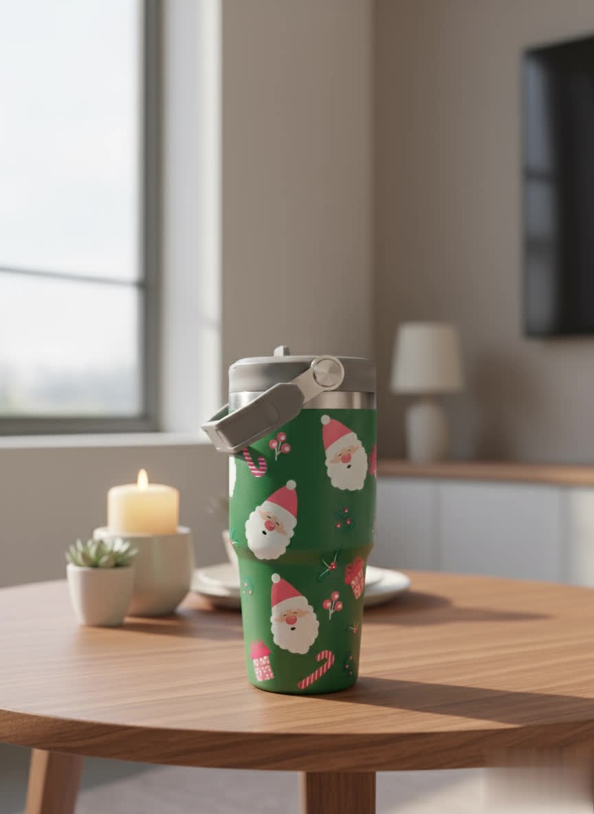 Stainless steel mug with handle