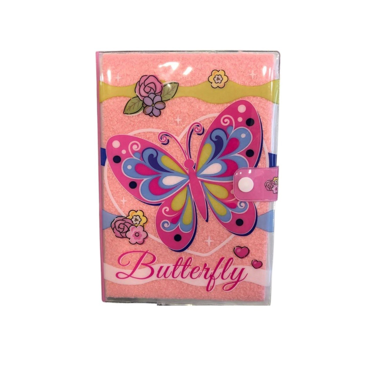 "Butterflies" Snap-Closure Furry Notebook