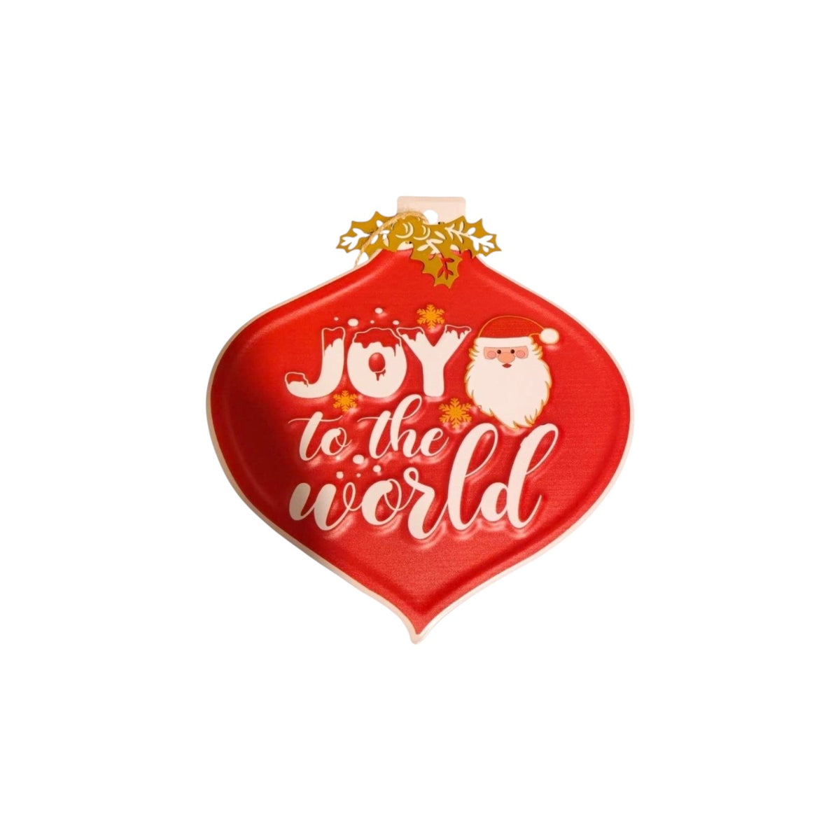 Metal "JOY" Santa Sign