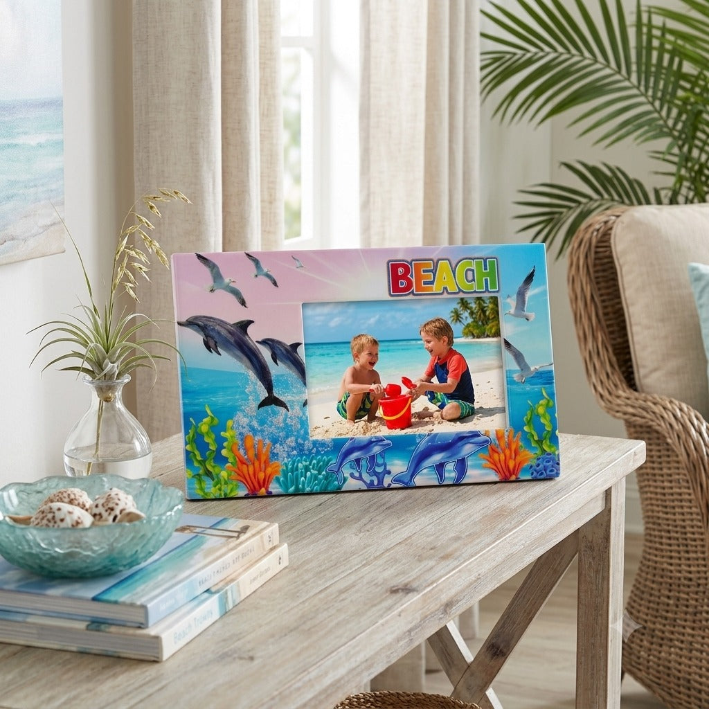 10x15cm Decorative Ceramic Frame – Seaside Theme