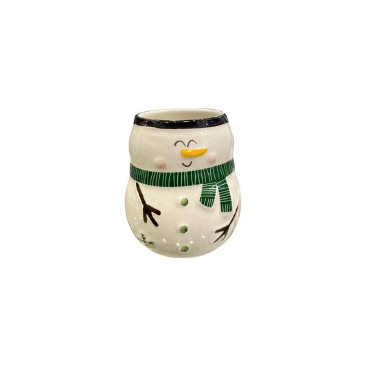 Ceramic Snowman Christmas Pencil Holder
