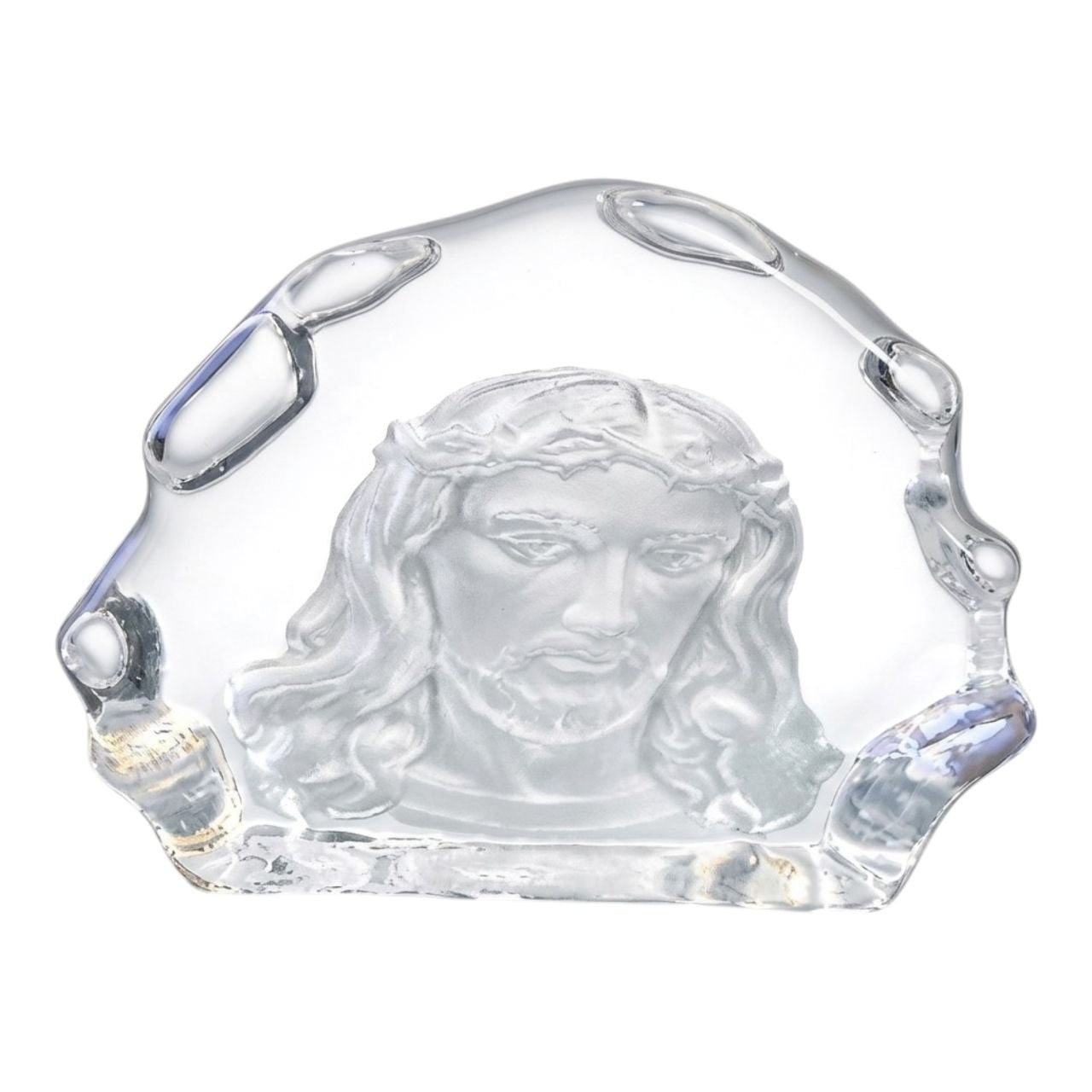 The face of Jesus Christ is glass