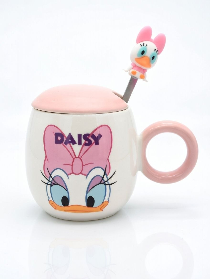 Daisy Duck flip-top  cup with lid and spoon