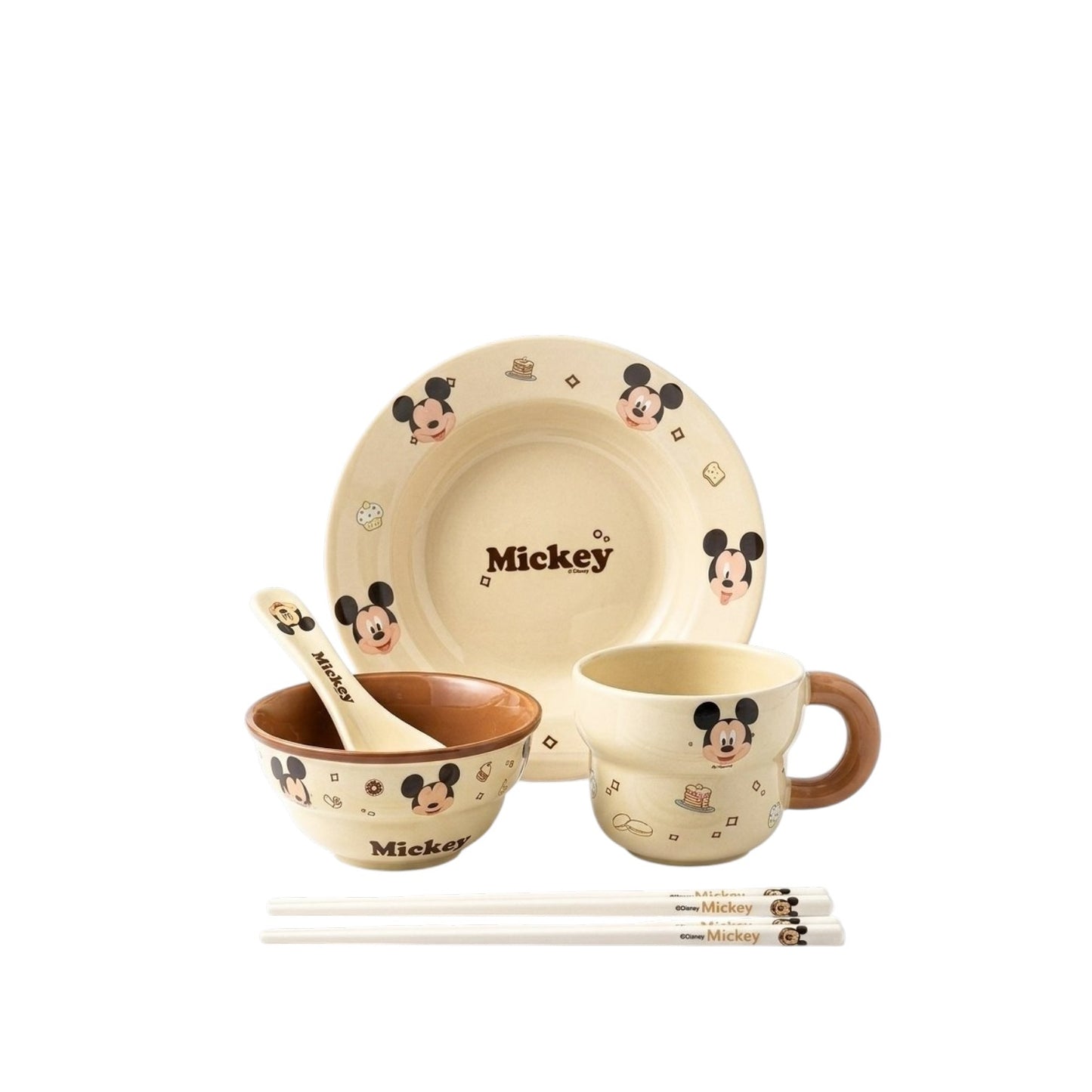 Set Of 5pcs Brown Mickey Mouse