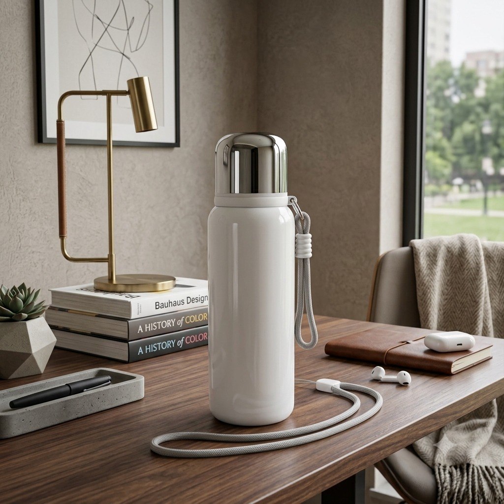White Stainless Steel Thermal Flask 600ml