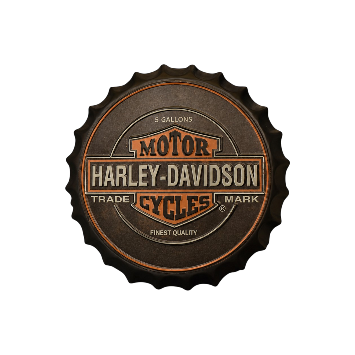 Decorative metal bottle cap sign