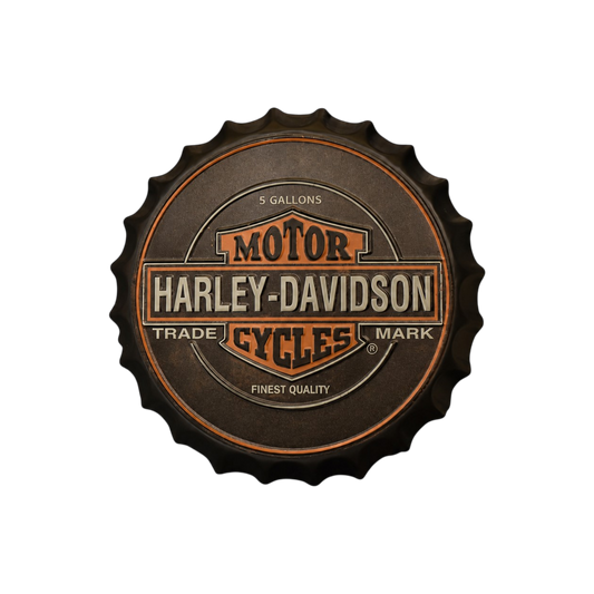 Decorative metal bottle cap sign