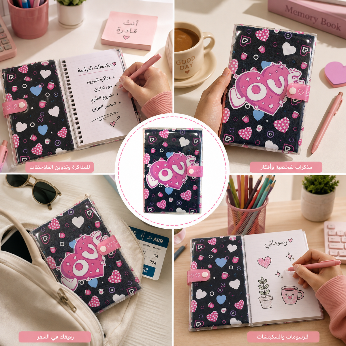 "LOVE" Capsule-Style Furry Notebook
