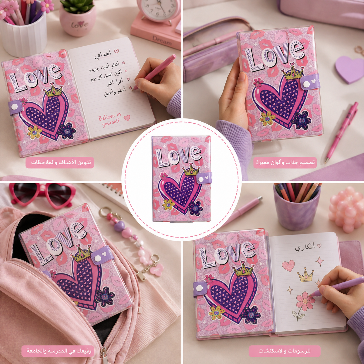 "LOVE" Capsule-Style Furry Notebook