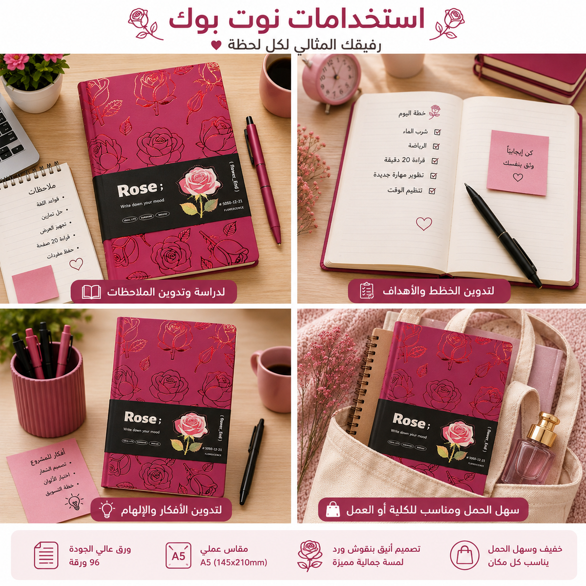 A5 Laser Pink Notebook