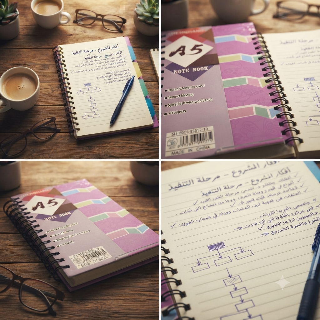Pink spiral notebook