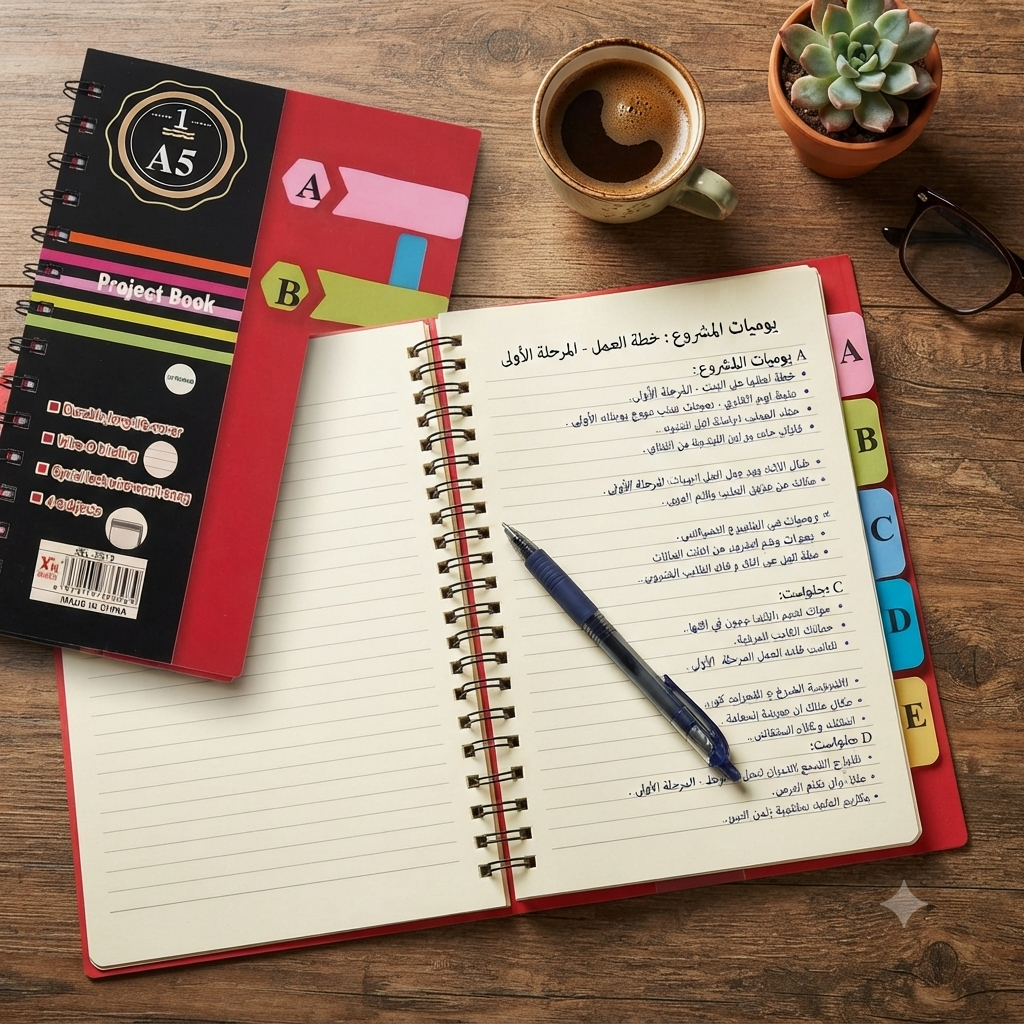 Red spiral notebook