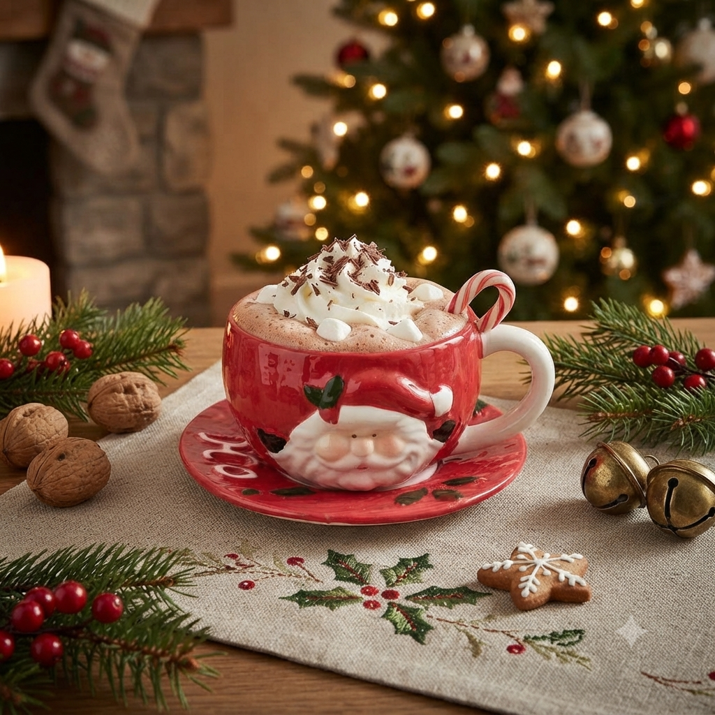 Santa's cup is red