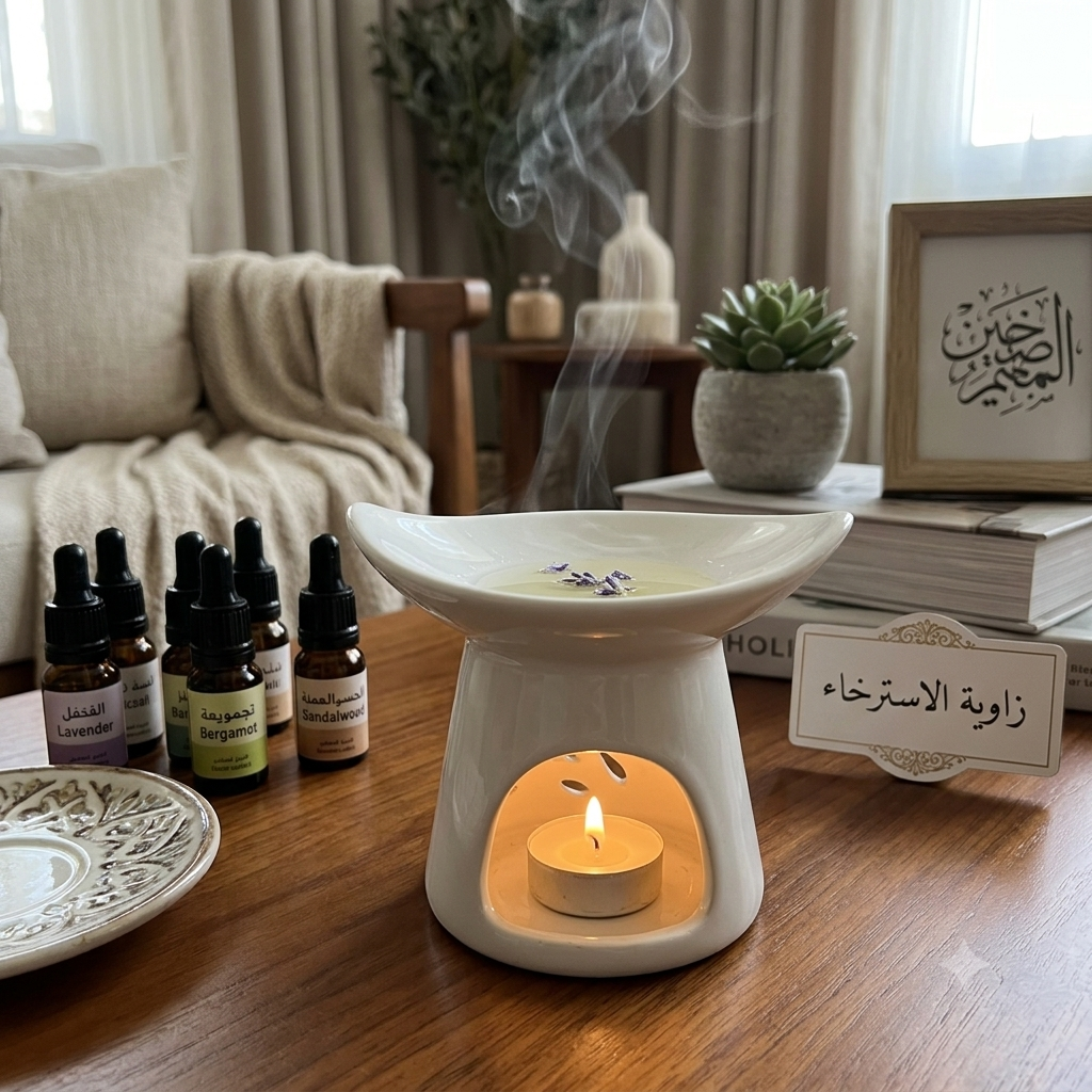 Ceramic diffuser with a leaf design