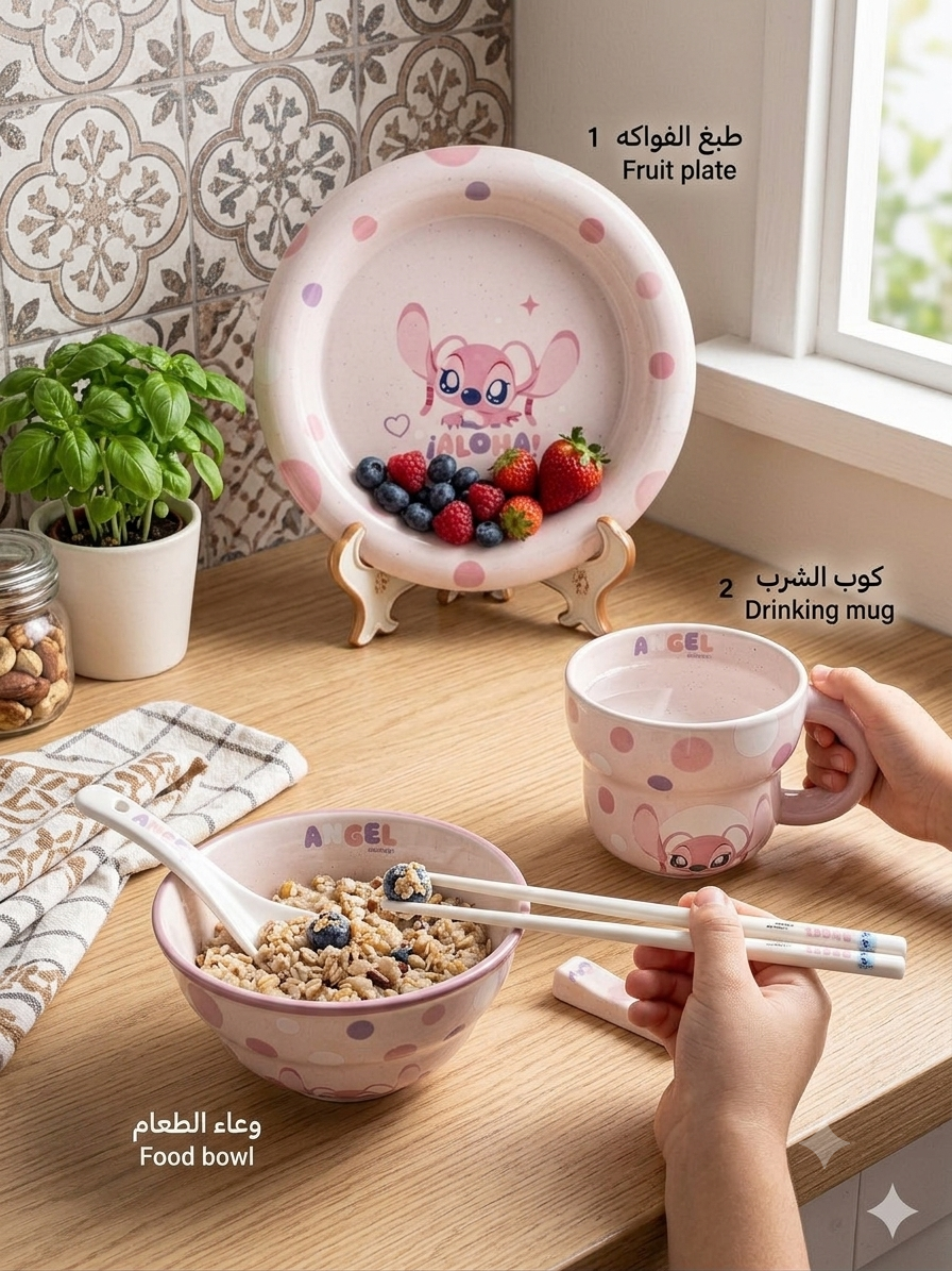 Set Of 5pcs Pink Angel