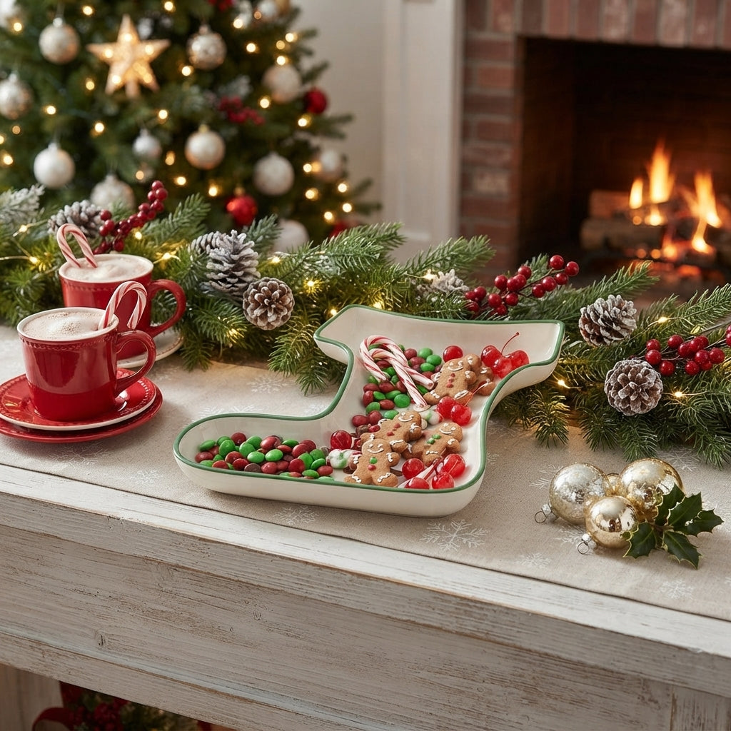Christmas tree snack plates