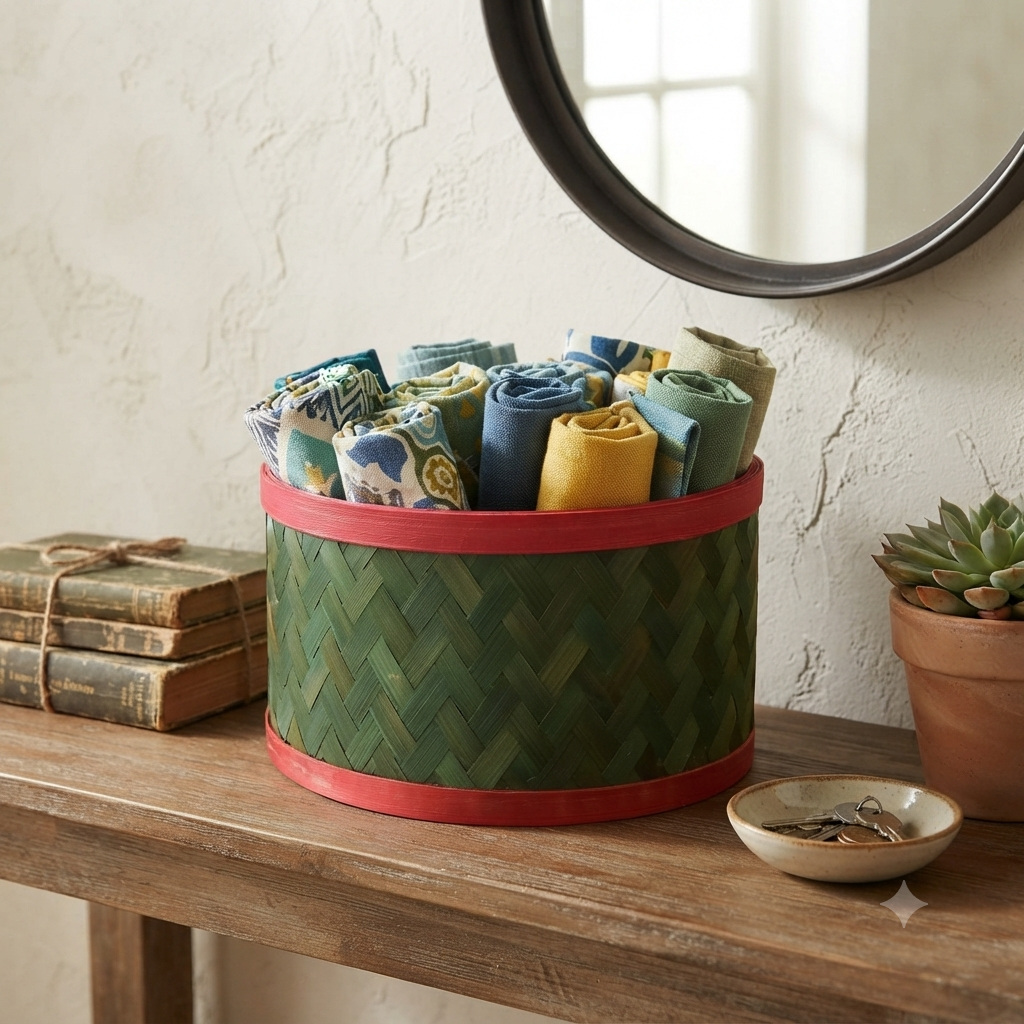 colorful wicker gift basket