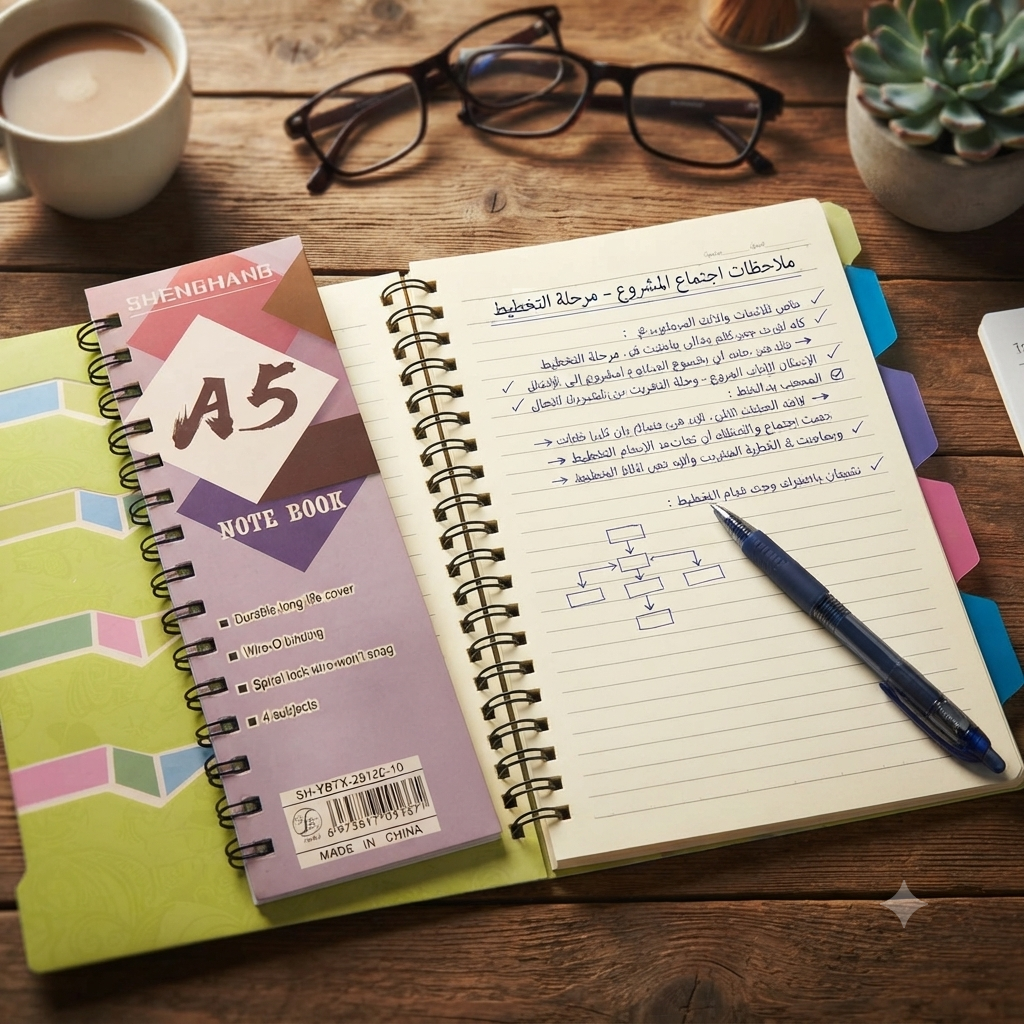 Yellow spiral notebook