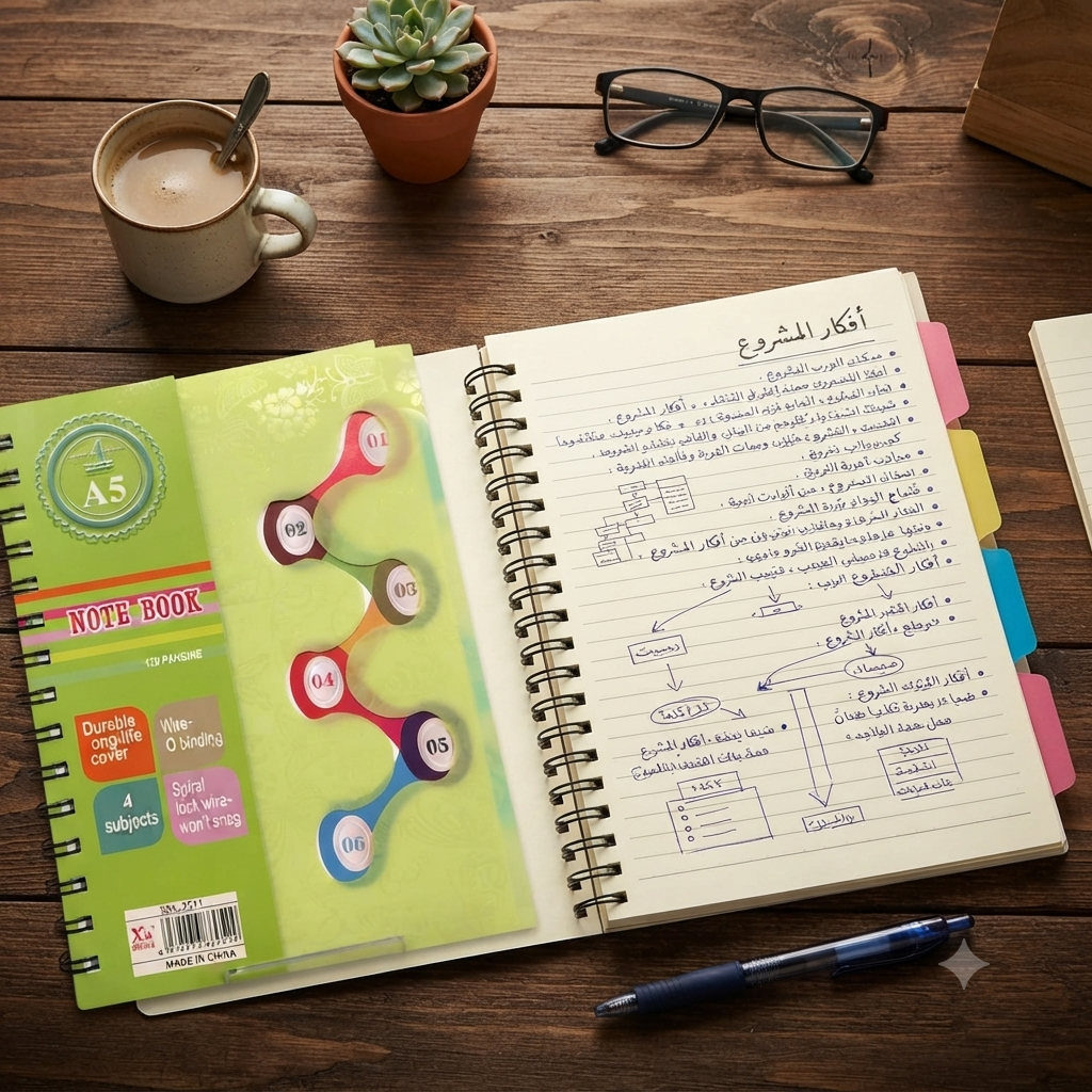 Yellow spiral notebook