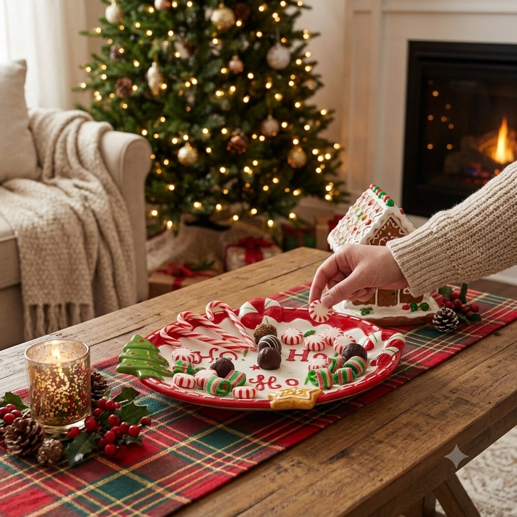 Christmas round plate