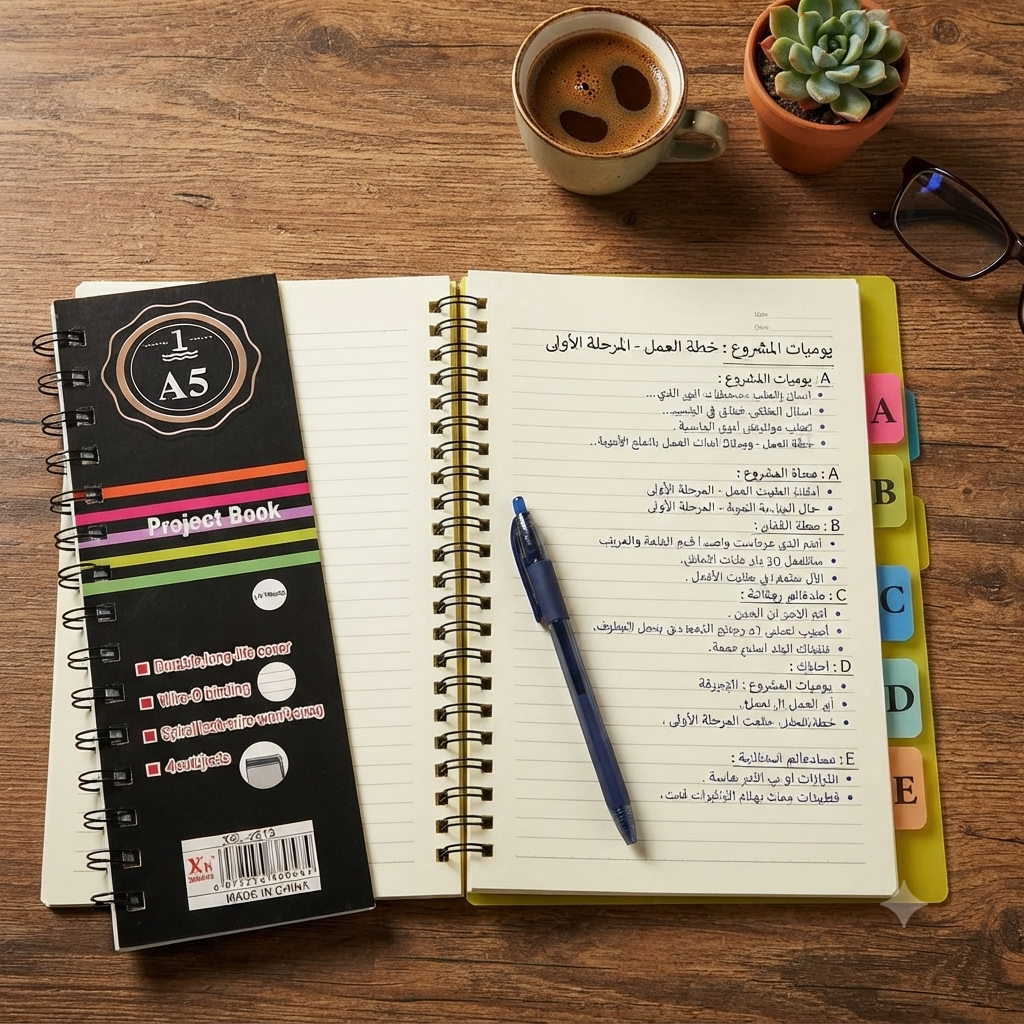 Yellow spiral notebook
