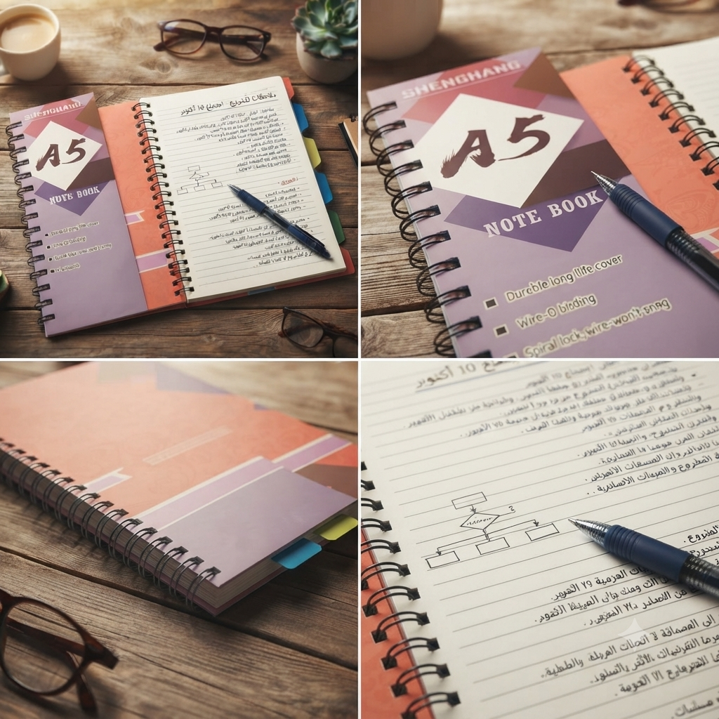 Orange spiral notebook