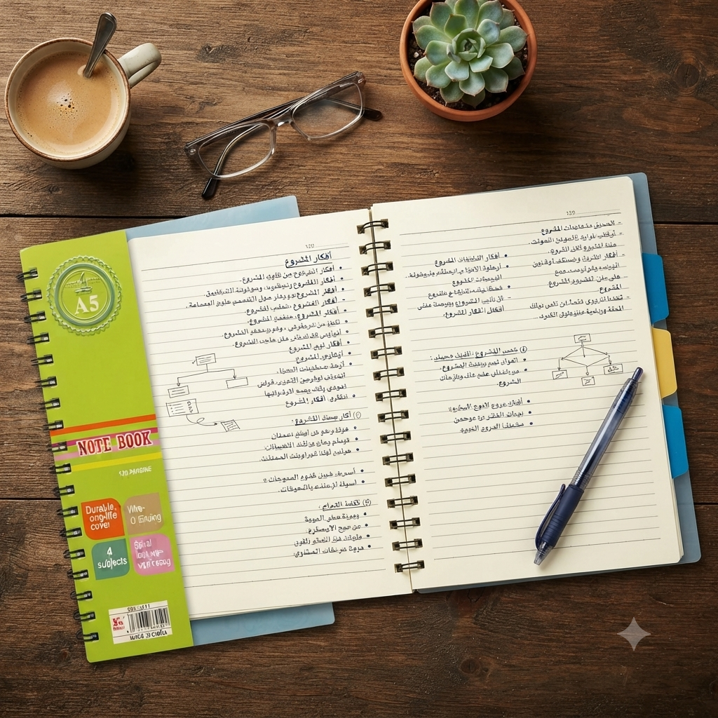 Light blue spiral notebook
