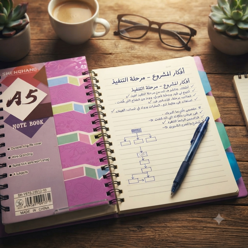 Pink spiral notebook